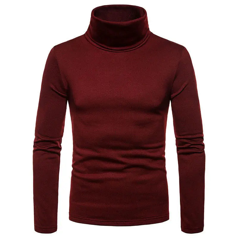 Men's Sweaters Winter Autumn Turtleneck Long Sleeve Plain Stretch Kintted Pullovers Basic Tops Slim Fit Fashion Mens Sweater