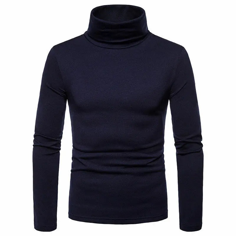 Men's Sweaters Winter Autumn Turtleneck Long Sleeve Plain Stretch Kintted Pullovers Basic Tops Slim Fit Fashion Mens Sweater