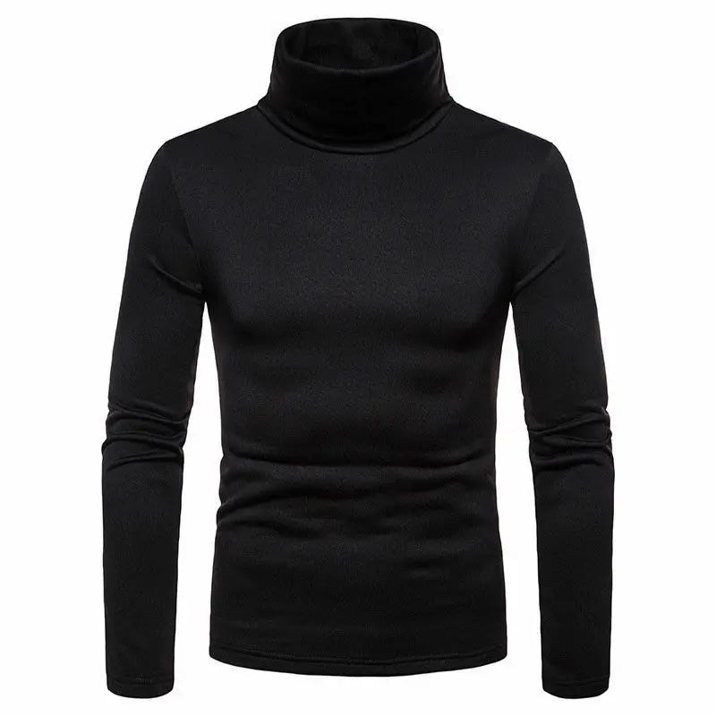 Men's Sweaters Winter Autumn Turtleneck Long Sleeve Plain Stretch Kintted Pullovers Basic Tops Slim Fit Fashion Mens Sweater