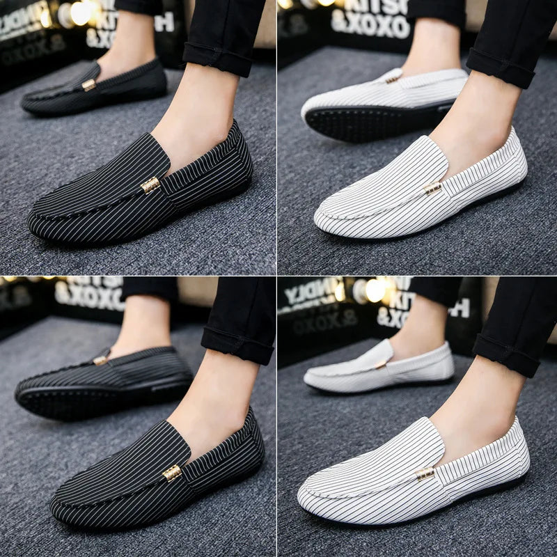 Spring Summer Mens Loafers Plus Size Lightweight Comfortable Flat Casual Shoes Men Breathable Slip on Soft Leather Driving Shoes