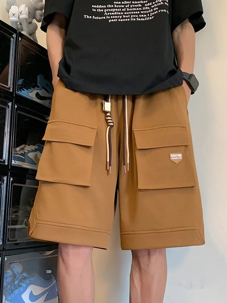 Summer Multi-pocket Men Cargo Shorts 2024 New Casual Retro Baggy Classic Short Pants Drawstring Y2K Streetwear Bermudas Hombre