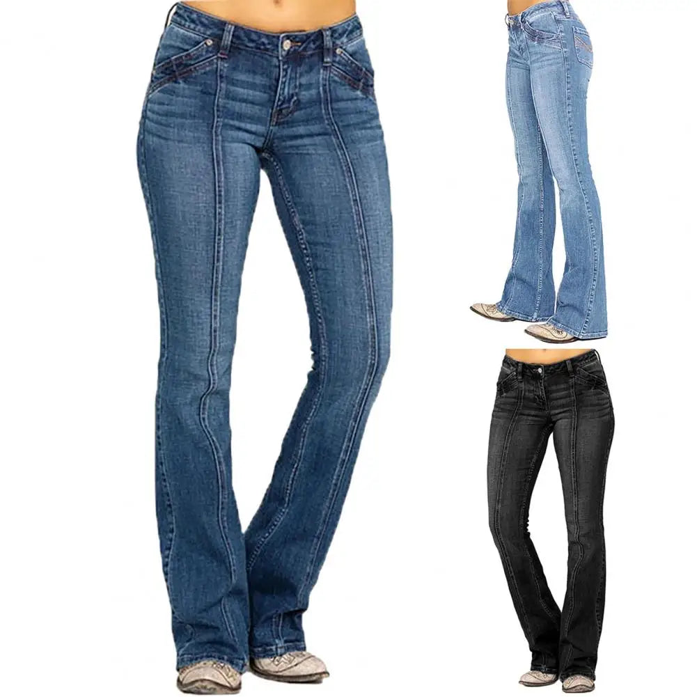 Women's Low Waist Boot Cut Jeans