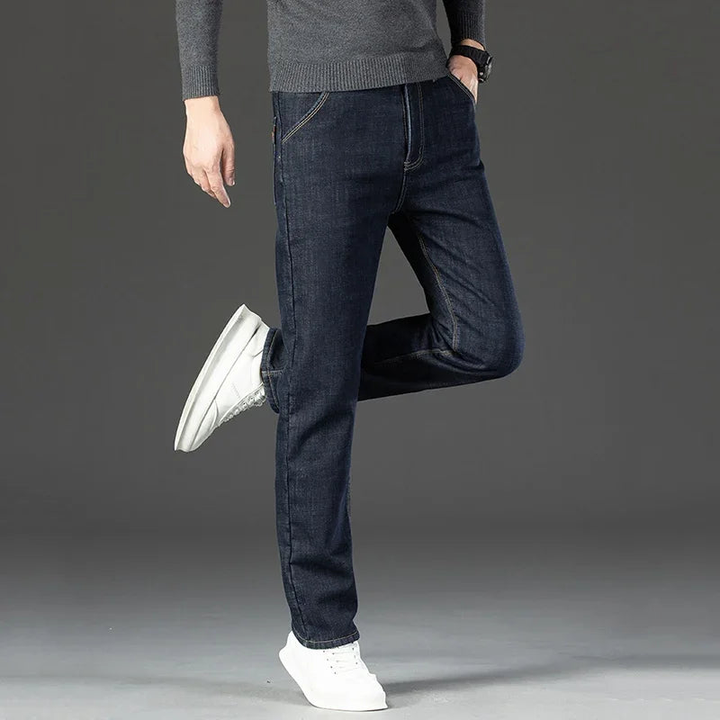 Soft Plush Business Denim Pants