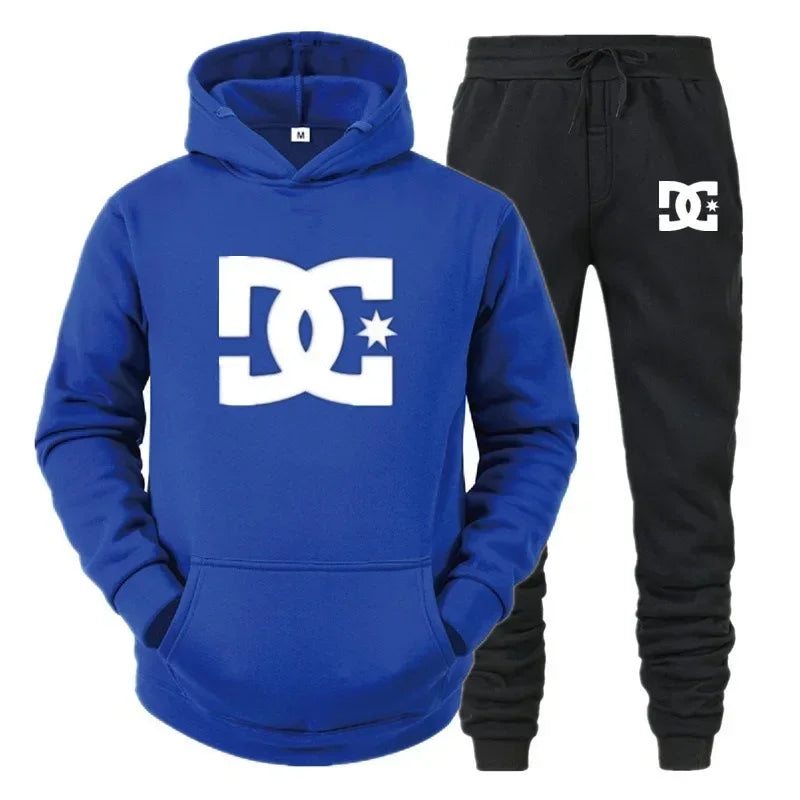 Spring and autumn men's clothing new pullover hoodie hoodie + casual pants two sets of high quality jogging sportswear suit