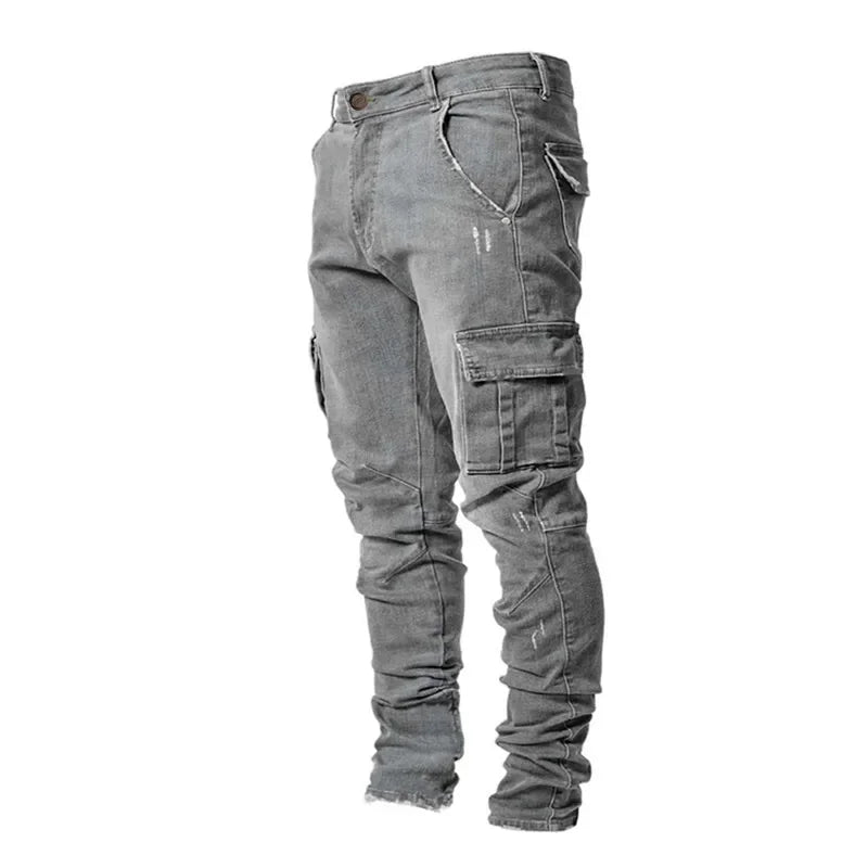 Men’s Denim Cargo Pants Jeans