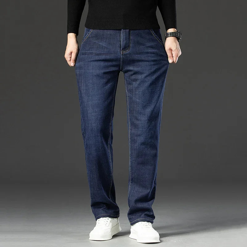 Soft Plush Business Denim Pants