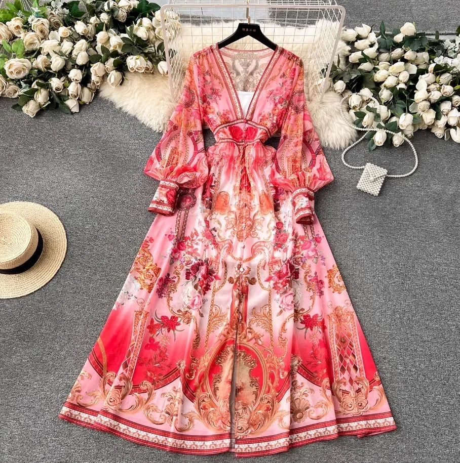 Bohemian Slim Waist Belt Fashion Dress