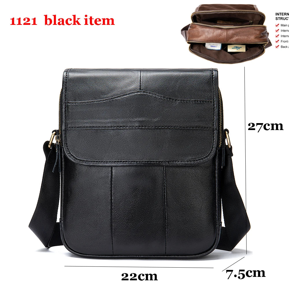 WESTAL Designer Men's Shoulder Bag Husband Gift Messenger Bag Men Genuine Leather Cover Crossbody Bags for Men Leather Flap