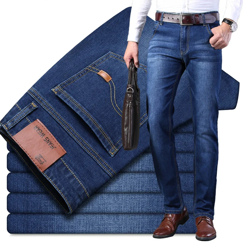 Mens Business Casual Straight Stretch jeans