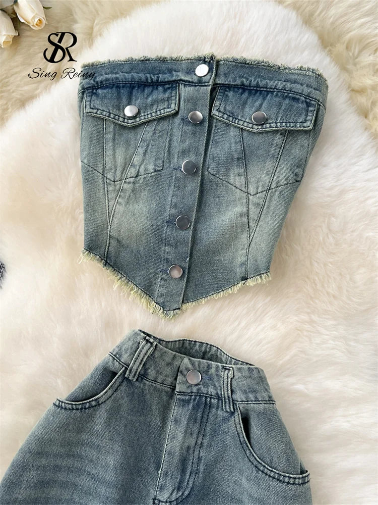 Hot Girl Denim pants set