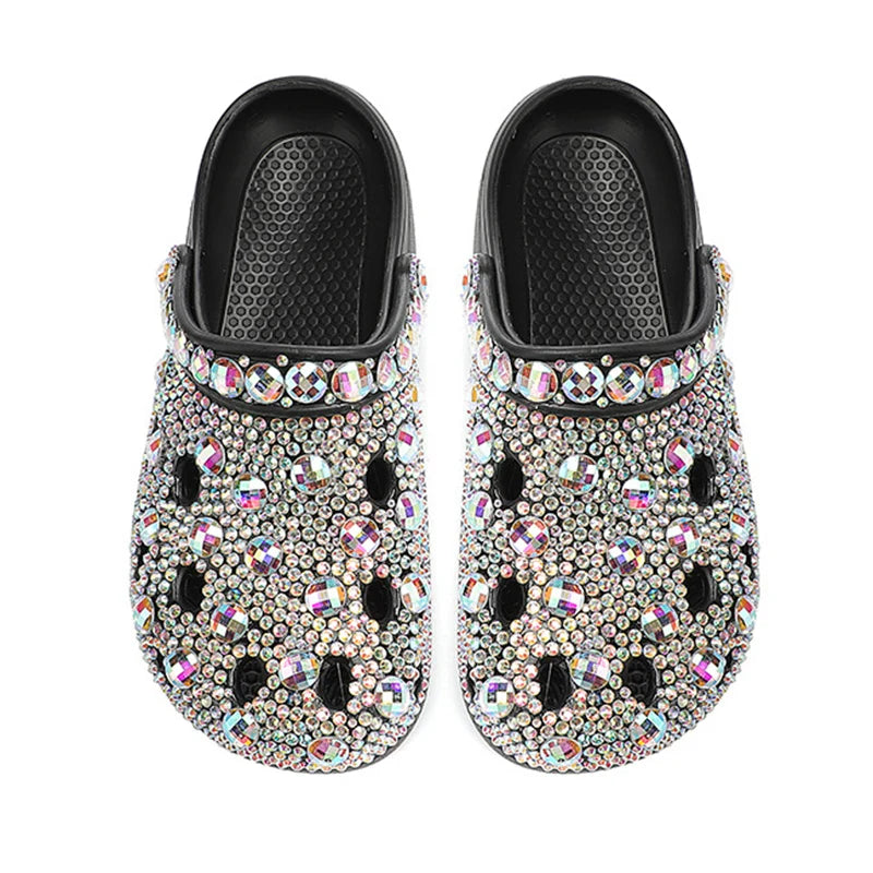 Women Summer Luxury Slippers EVA Rhinestone Decoration Sandals Beach Slides Flip Flop Soft Fashion Casual Shoes For Female 35-41