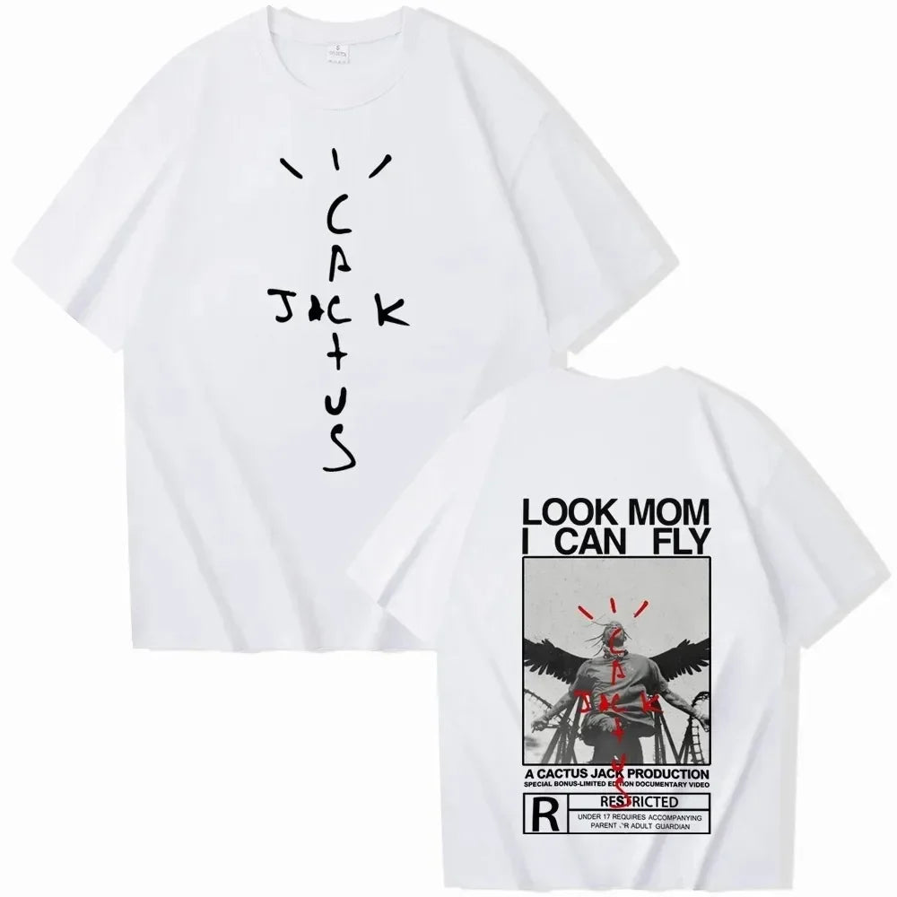 Summer Travis Look Mom I Can Fly T-Shirts Men Scott Shirt Unisex Harajuku O-Neck Tops Short Sleeve Tshirts