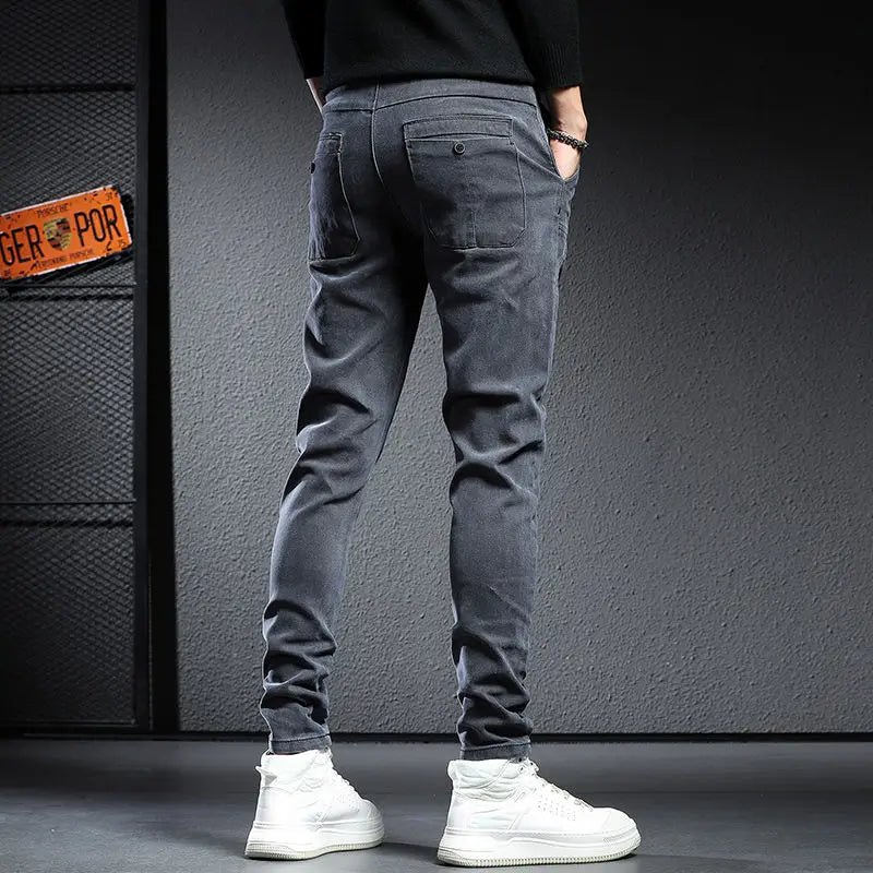 Men’s elastic waist fleece jeans