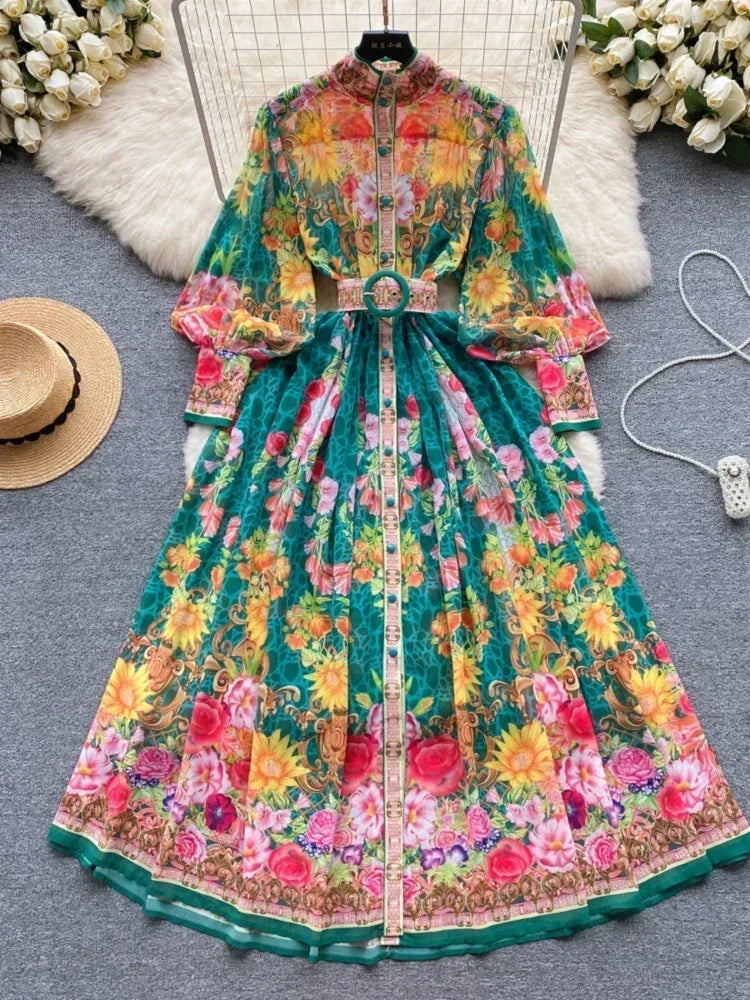 Bohemian Slim Waist Belt Fashion Dress