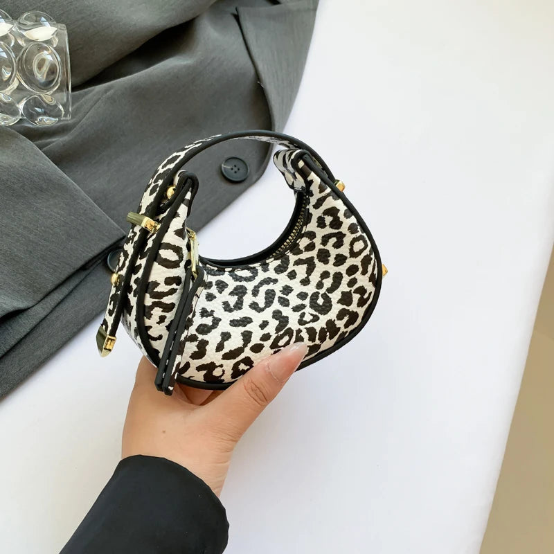 LEFTSIDE Mini Leopard PU Leather Crossbody Bags For Women 2024 Y2K Trend Female Korean Fashion Lady Shoulder Bag Lady Handbags