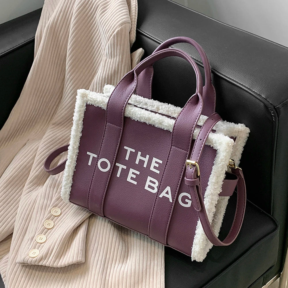 PU Leather Commute Bag Fashion Letter Square Bags Casual Soft for Girls Shopping