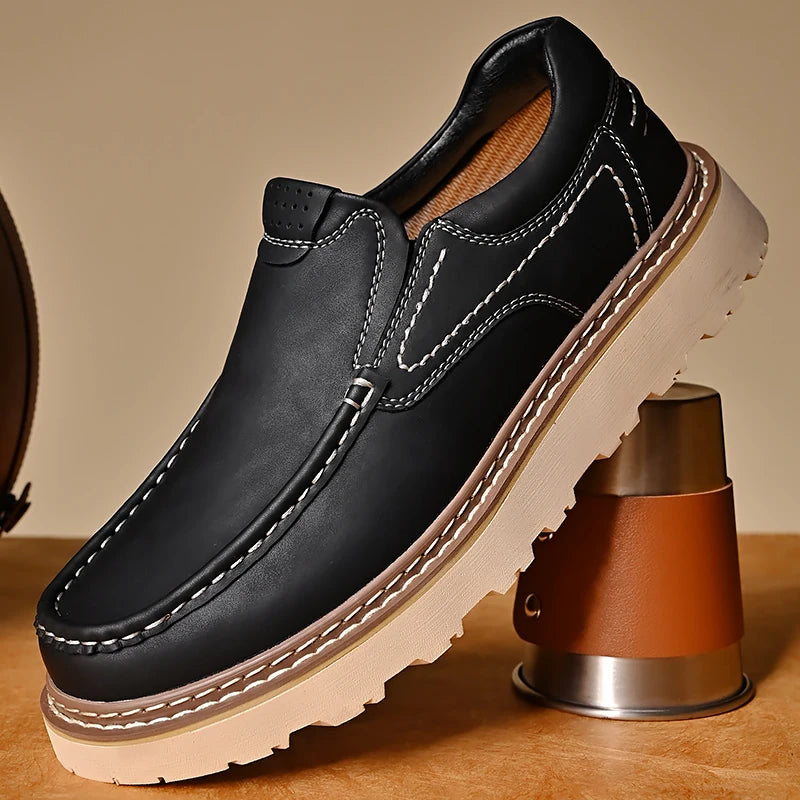 Luxury Brand Men New Winter Genuine Leather Casual Shoes Fashion Business Oxford Shoes High Quality Designer Work Shoes