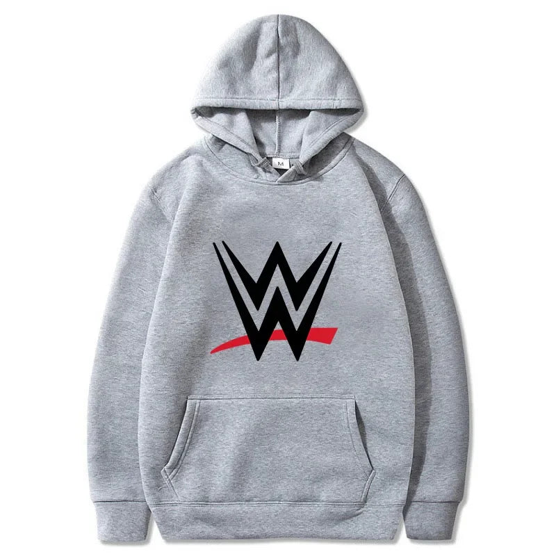 New WWE American Logo Printing Men's Loose Hoodie Women Fashion Pullover Hoody Casual Sweatshirt Men's Long Sleeve Streetwear