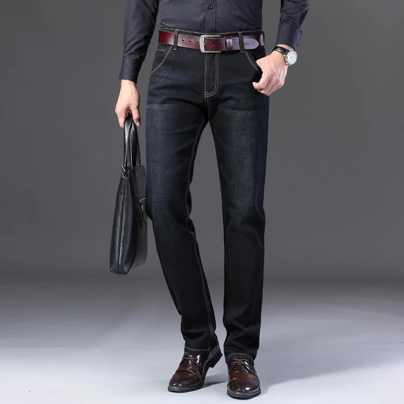 Mens Business Casual Straight Stretch jeans