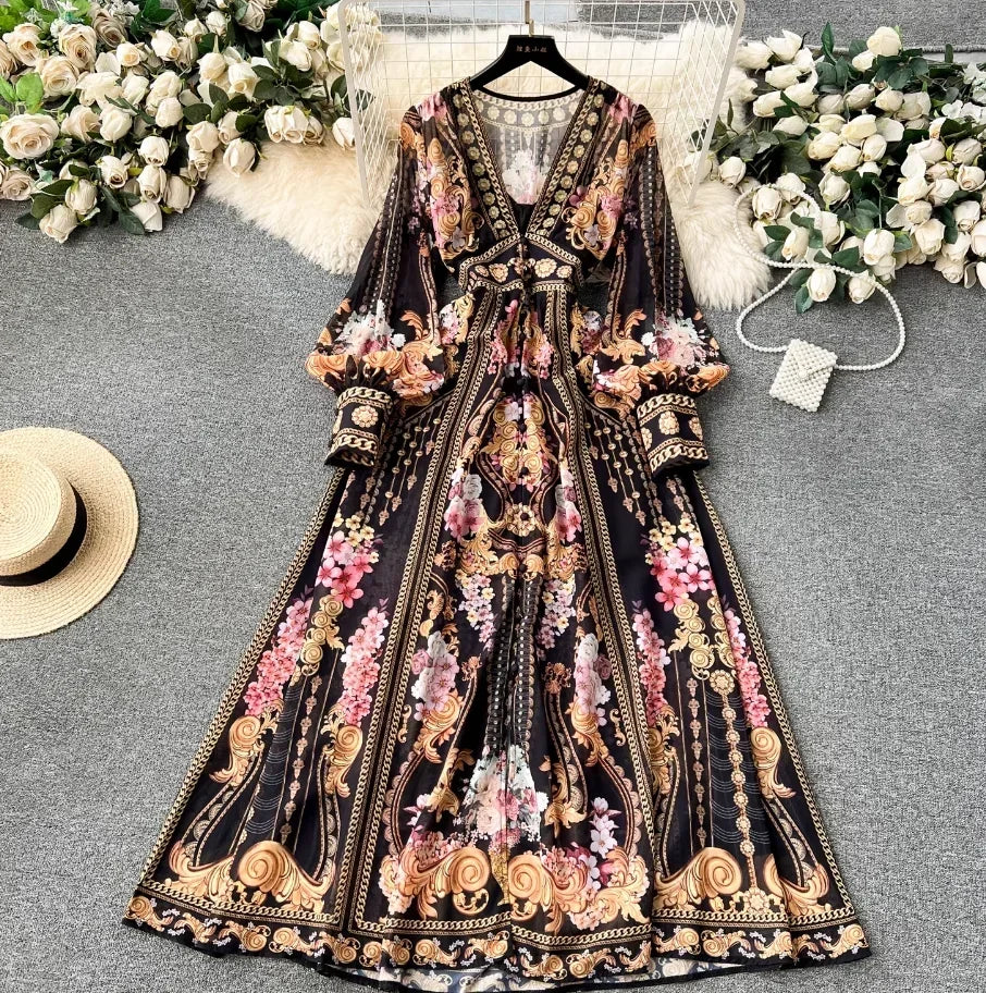 Bohemian Slim Waist Belt Fashion Dress