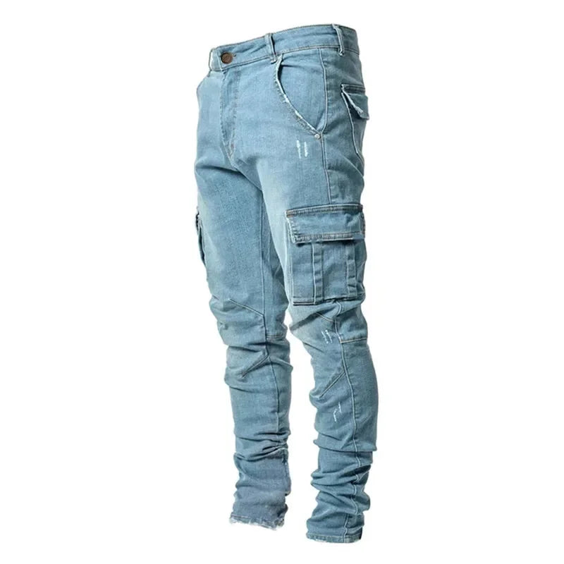 Men’s Denim Cargo Pants Jeans