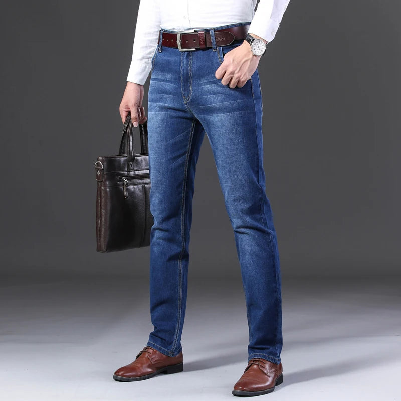 Mens Business Casual Straight Stretch jeans