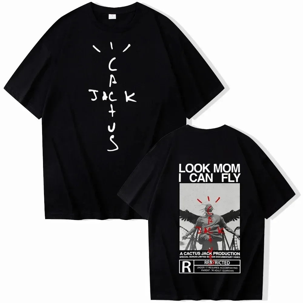 Summer Travis Look Mom I Can Fly T-Shirts Men Scott Shirt Unisex Harajuku O-Neck Tops Short Sleeve Tshirts