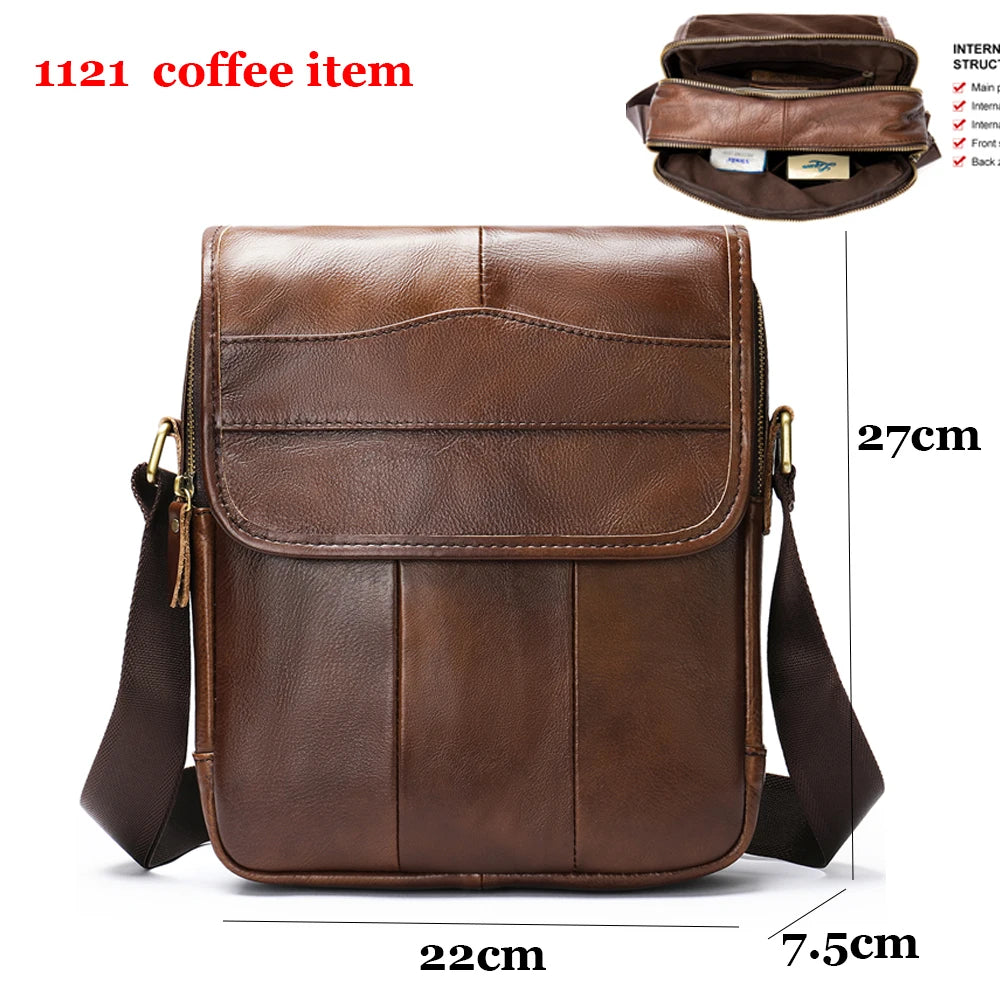 WESTAL Designer Men's Shoulder Bag Husband Gift Messenger Bag Men Genuine Leather Cover Crossbody Bags for Men Leather Flap