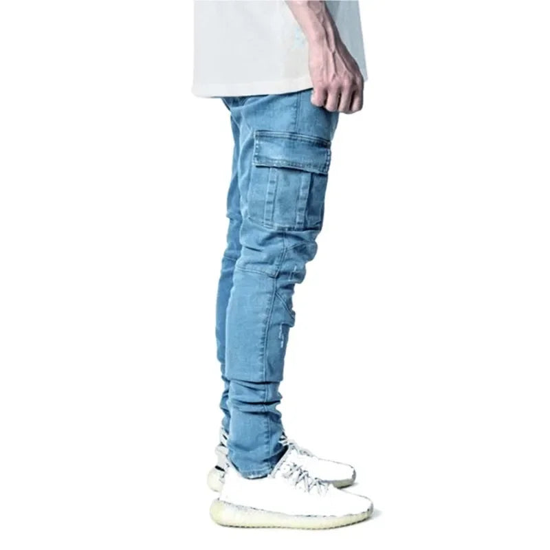 Men’s Denim Cargo Pants Jeans