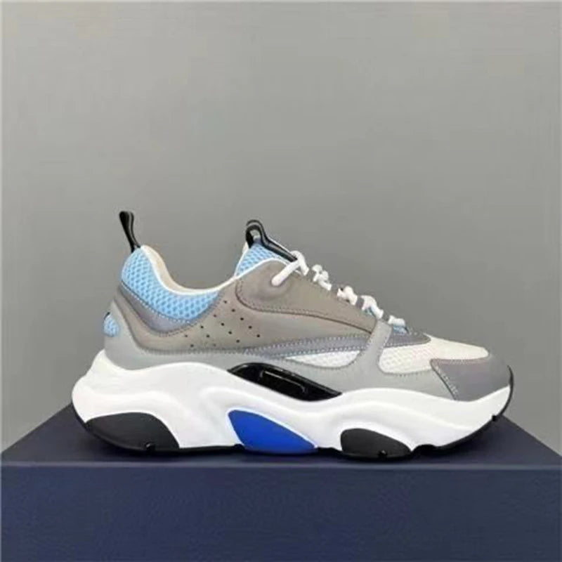 Men's New Fashion Color Block Dad Shoes Low Top Sports Shoes Breathable Casual Board Shoes B22