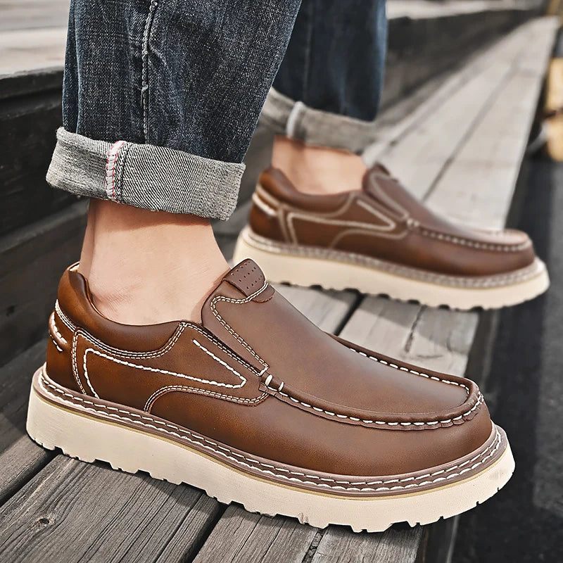 Luxury Brand Men New Winter Genuine Leather Casual Shoes Fashion Business Oxford Shoes High Quality Designer Work Shoes