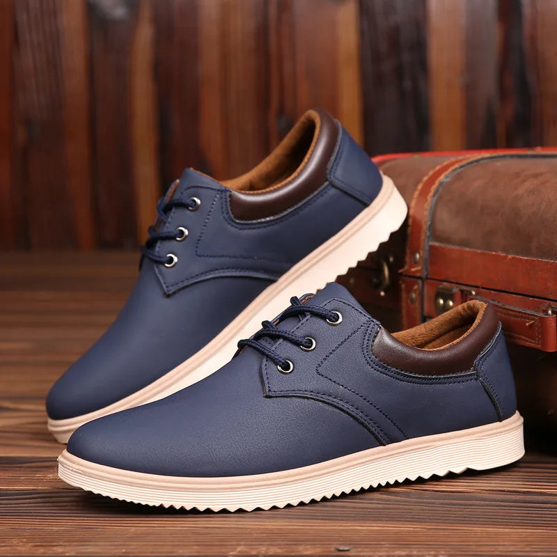 Men Leather Casual Shoes Platform Brand Comfortable Flat Shoes for Men Trendy Men Sneaker 2023 Oxfords Shoes Zapatos De Hombre