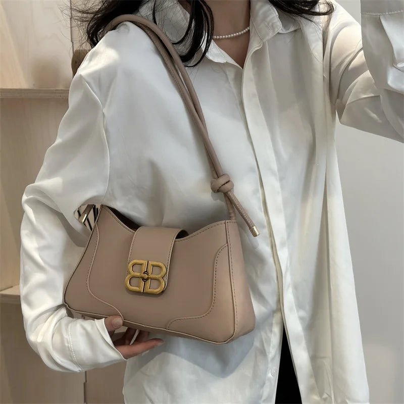 new bag fashion trend casual shoulder bag simple retro large capacity crossbody bag pure and novel girl bag