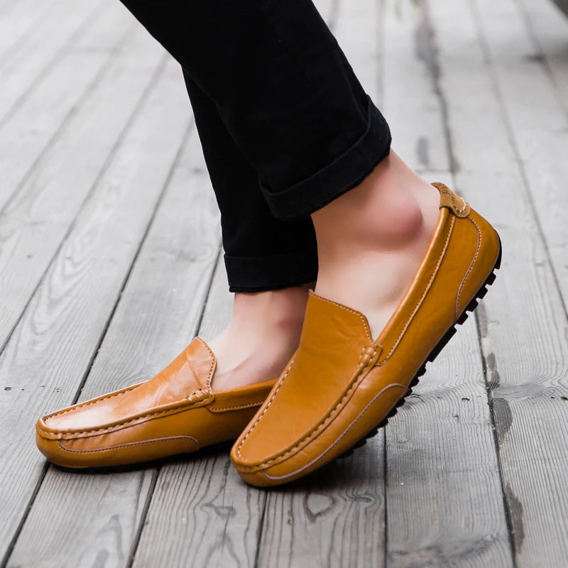 Men Casual Loafers Comfortable Leather Casual Shoes Men Sneakers 2022 New Spring Male Walking Loafers Casual Slip On Men Shoes