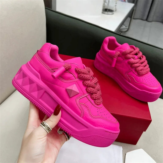 Solid color Fashion Women's Casual Shoes Platform Waterproof Breathable Running Shoes Luxury Brand Sneakers Vulcanize Shoes