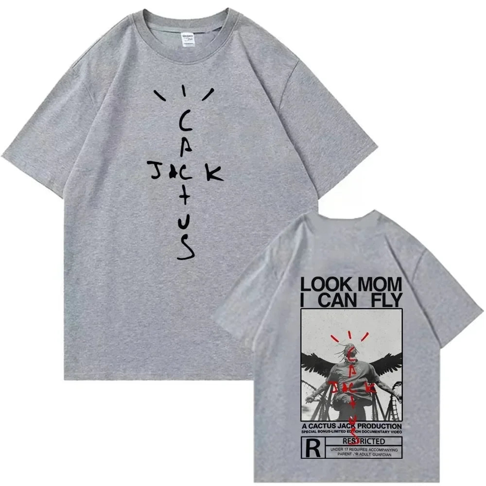 Summer Travis Look Mom I Can Fly T-Shirts Men Scott Shirt Unisex Harajuku O-Neck Tops Short Sleeve Tshirts