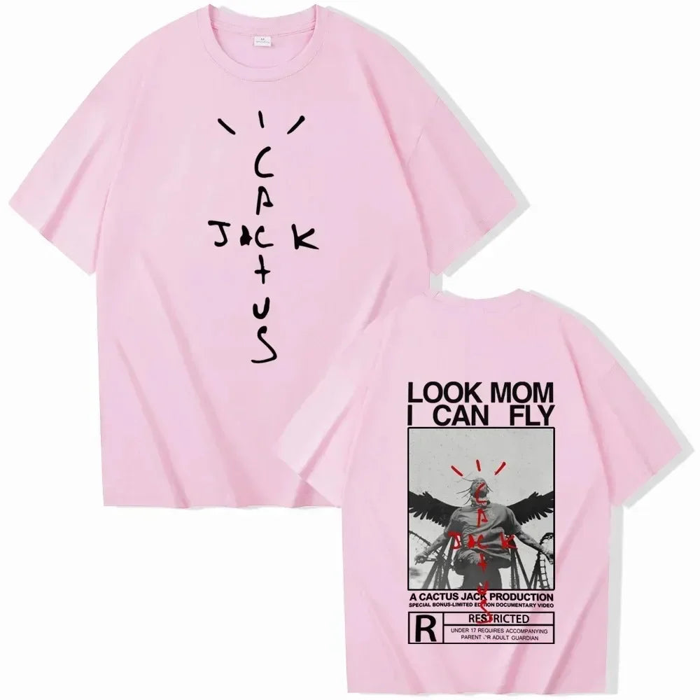 Summer Travis Look Mom I Can Fly T-Shirts Men Scott Shirt Unisex Harajuku O-Neck Tops Short Sleeve Tshirts