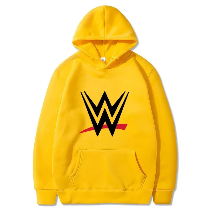 New WWE American Logo Printing Men's Loose Hoodie Women Fashion Pullover Hoody Casual Sweatshirt Men's Long Sleeve Streetwear