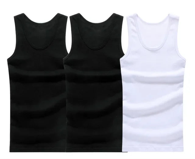 3pcs/lot Cotton Mens Underwear Sleeveless Tank Top Solid Muscle Vest Undershirts O-neck Gymclothing T-shirt men's vest Male 4XL