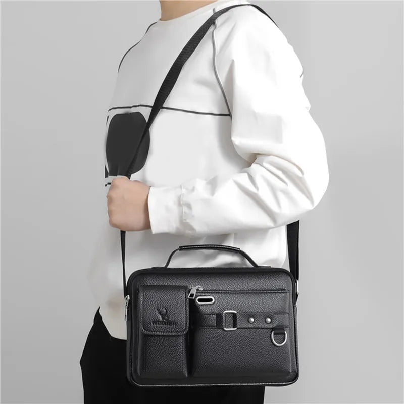 Men's Shoulder Bag PU Leather Handbag