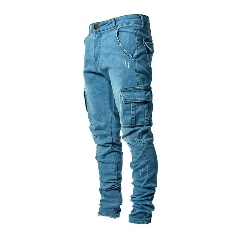 Men’s Denim Cargo Pants Jeans