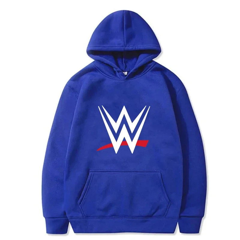 New WWE American Logo Printing Men's Loose Hoodie Women Fashion Pullover Hoody Casual Sweatshirt Men's Long Sleeve Streetwear