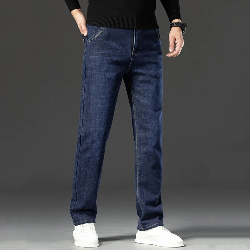 Soft Plush Business Denim Pants