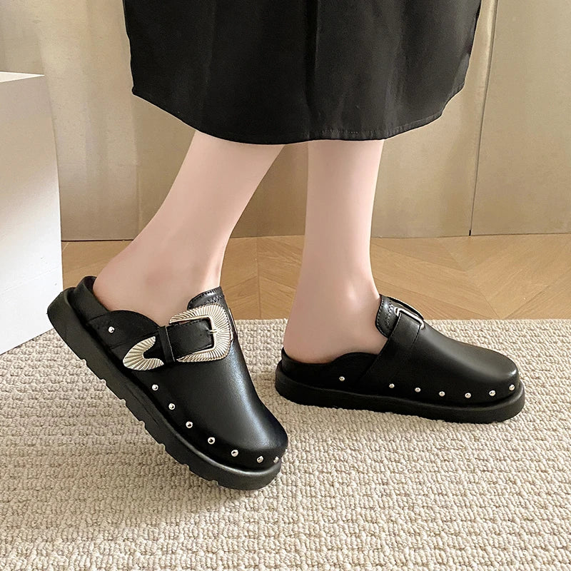 Shoes For Women's 35-42 Slippers New Hot Sale 2024 Fashion Trim Leather Shoes Spring Sale Comfortable Casual Shoes