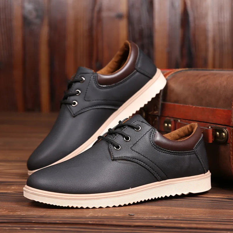 Men Leather Casual Shoes Platform Brand Comfortable Flat Shoes for Men Trendy Men Sneaker 2023 Oxfords Shoes Zapatos De Hombre