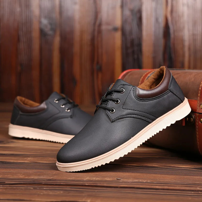 Men Leather Casual Shoes Platform Brand Comfortable Flat Shoes for Men Trendy Men Sneaker 2023 Oxfords Shoes Zapatos De Hombre