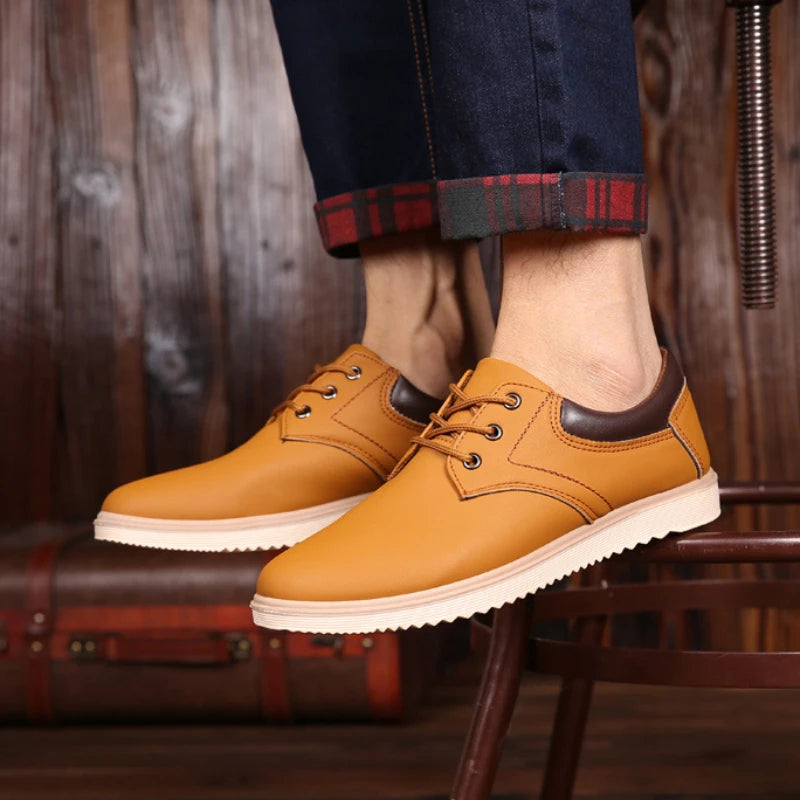 Men Leather Casual Shoes Platform Brand Comfortable Flat Shoes for Men Trendy Men Sneaker 2023 Oxfords Shoes Zapatos De Hombre