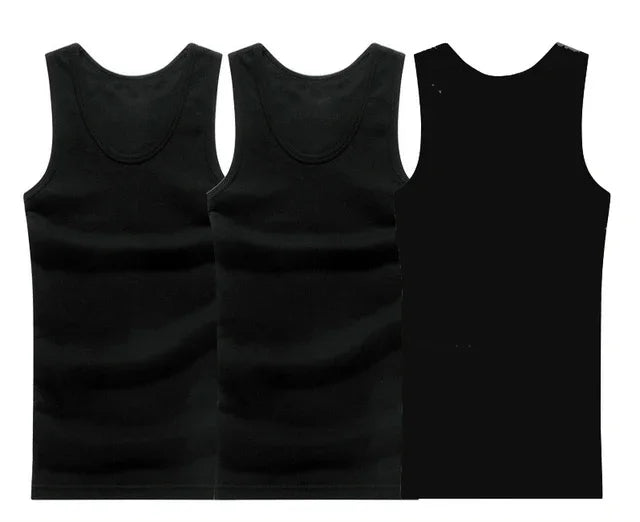 3pcs/lot Cotton Mens Underwear Sleeveless Tank Top Solid Muscle Vest Undershirts O-neck Gymclothing T-shirt men's vest Male 4XL