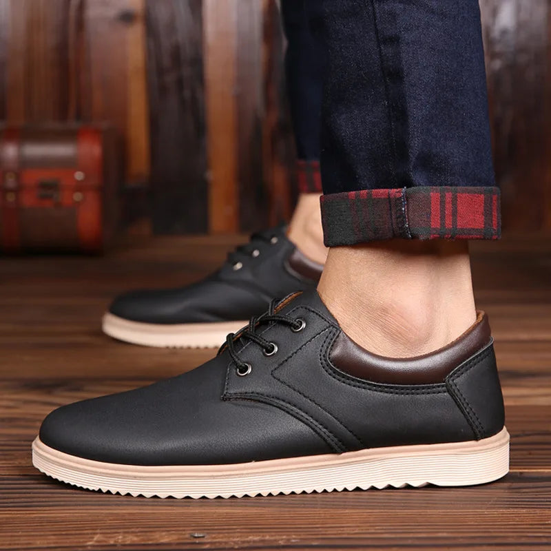 Men Leather Casual Shoes Platform Brand Comfortable Flat Shoes for Men Trendy Men Sneaker 2023 Oxfords Shoes Zapatos De Hombre