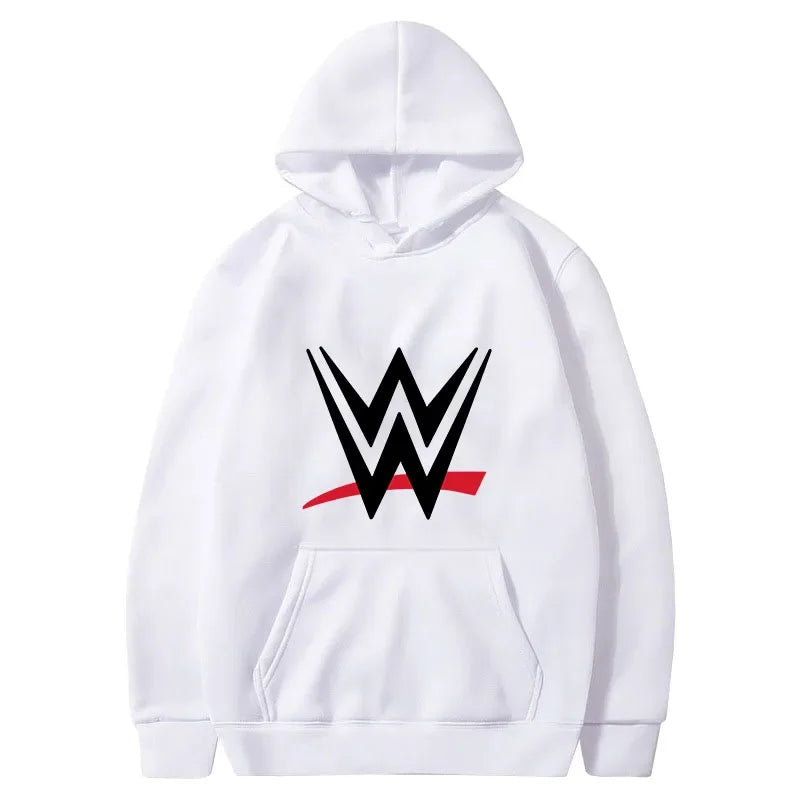 New WWE American Logo Printing Men's Loose Hoodie Women Fashion Pullover Hoody Casual Sweatshirt Men's Long Sleeve Streetwear